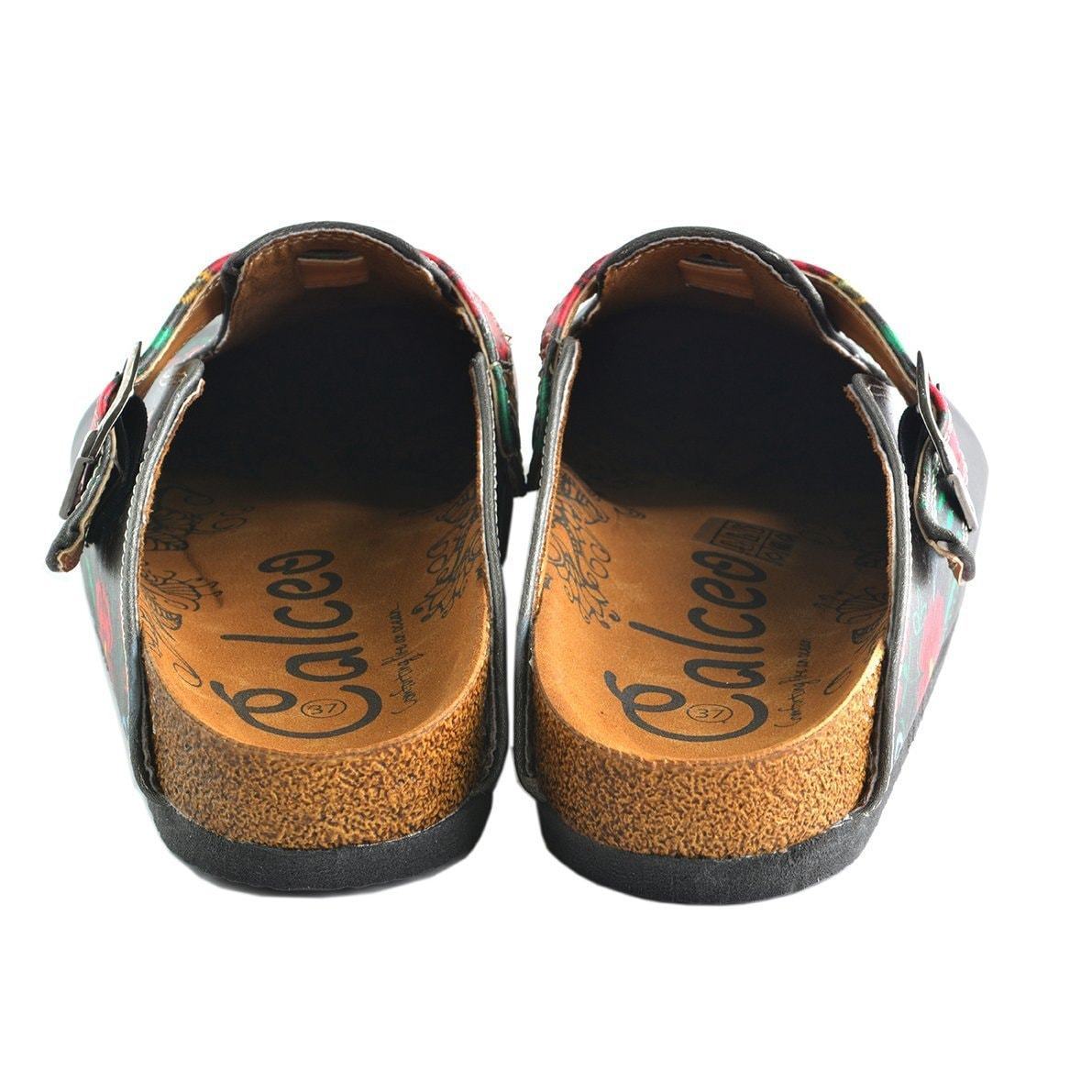 Gray & Red Floral Clogs WCAL355 (737670103136)