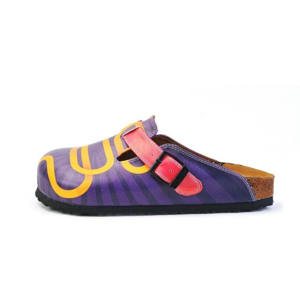 Green, Purple and Red Colored Patterned and Yellow Clown Patterned Clogs - WCAL365 (774939410528)