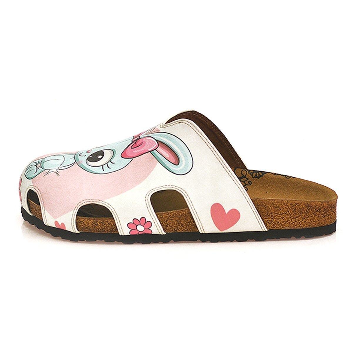 Pink & Gray Bunny Love Clogs WCAL601 (737670004832)