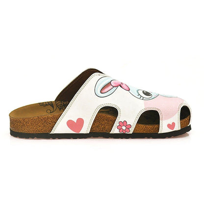 Pink & Gray Bunny Love Clogs WCAL601 (737670004832)