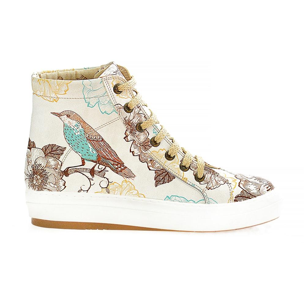 Flowers and Bird Sneaker Boots WCV2026 (1405820633184)