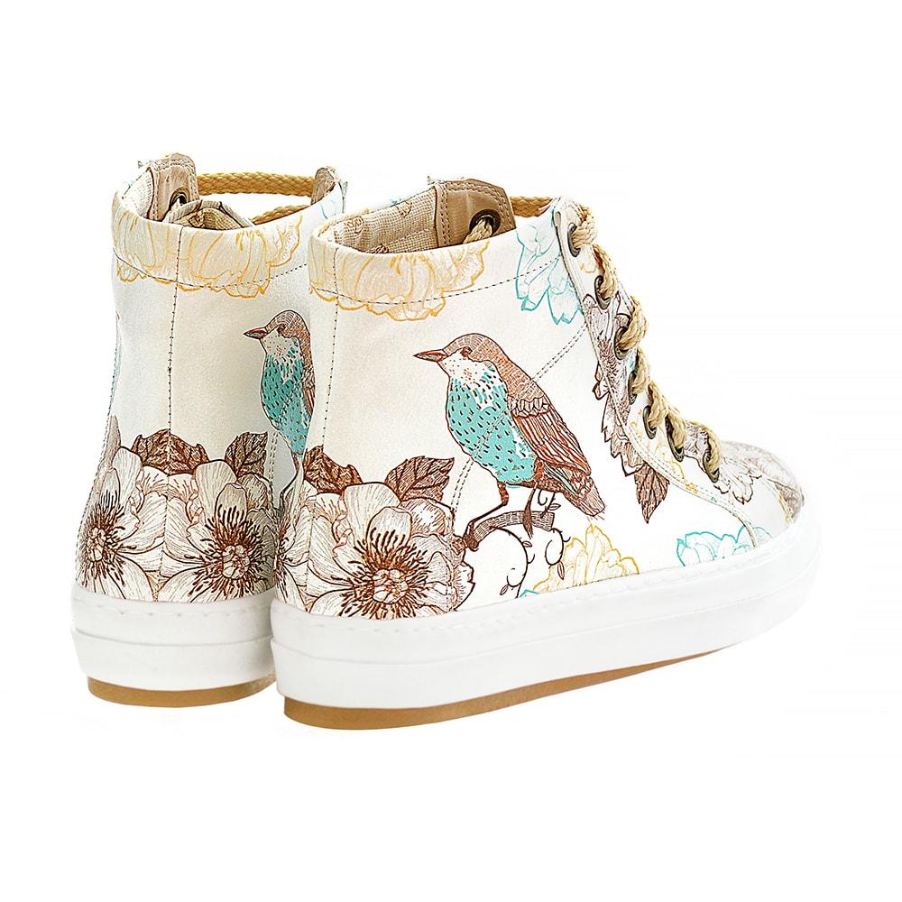 Flowers and Bird Sneaker Boots WCV2026 (1405820633184)