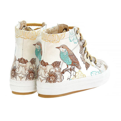 Flowers and Bird Sneaker Boots WCV2026 (1405820633184)