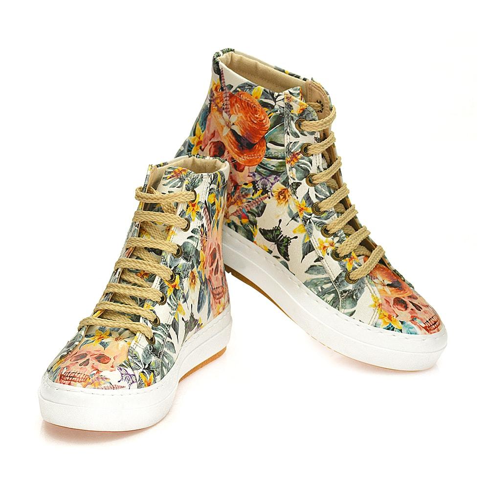 Skull and Flowers Sneaker Boots WCV2031 (1405820829792)