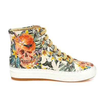 Skull and Flowers Sneaker Boots WCV2031 (1405820829792)