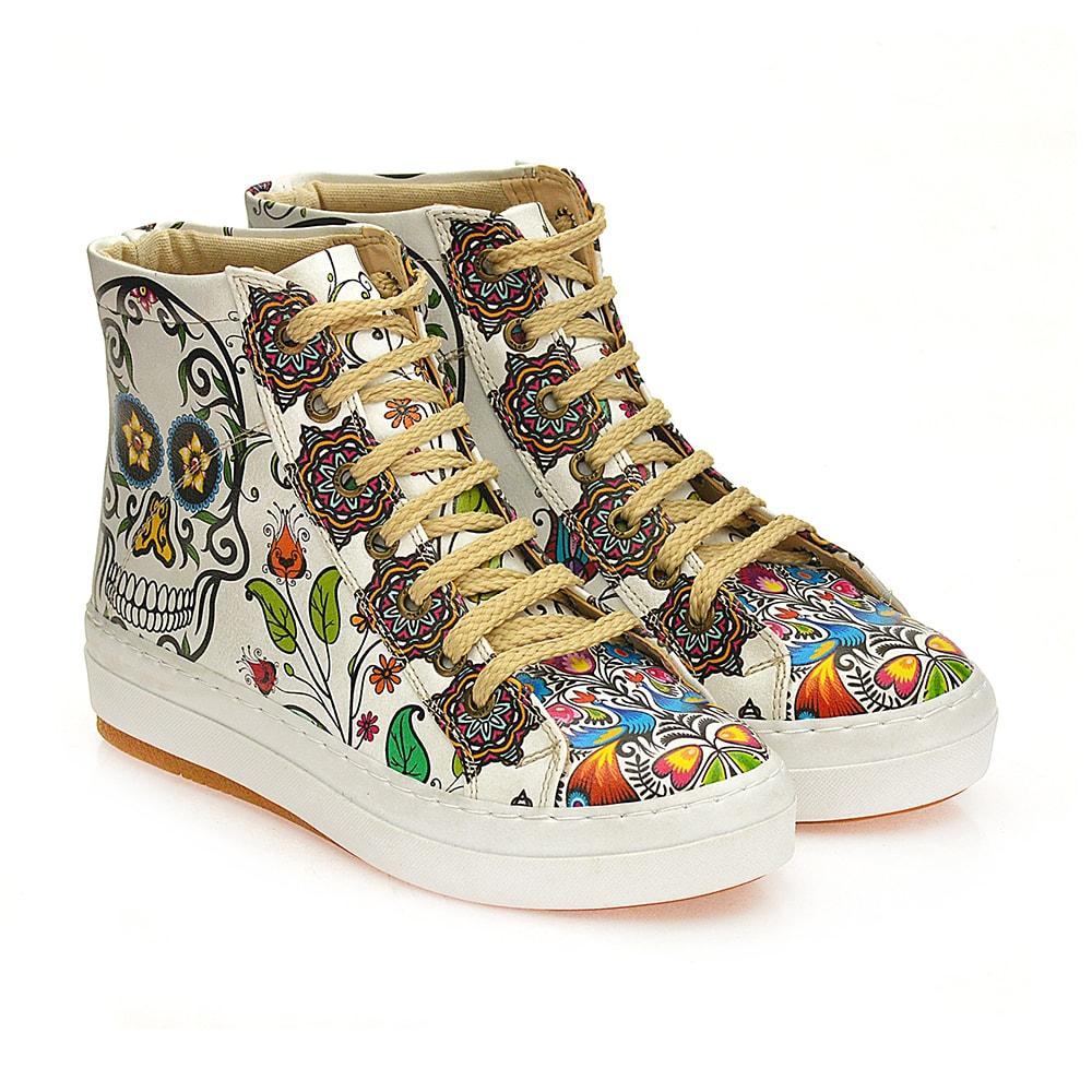 Skull and Mandala Sneaker Boots WCV2032 (1405820928096)