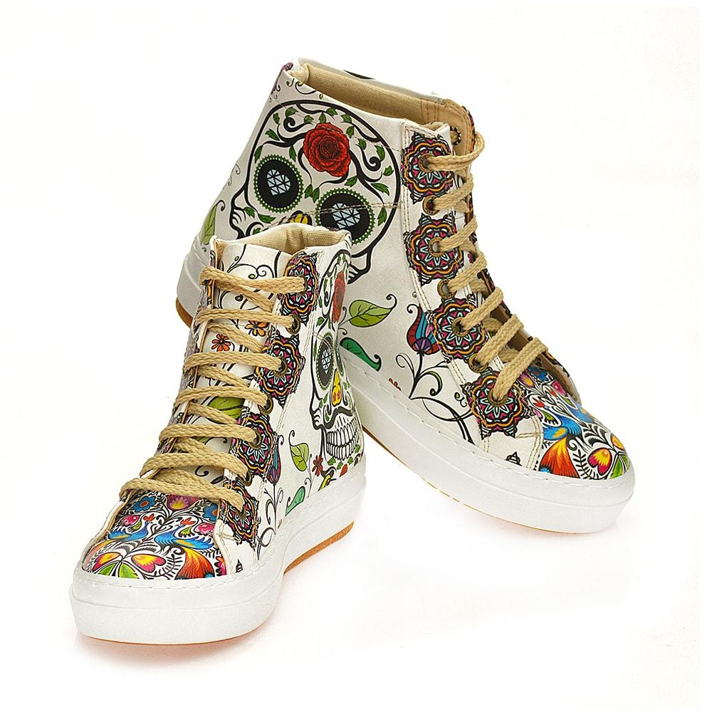 Skull and Mandala Sneaker Boots WCV2032 (1405820928096)