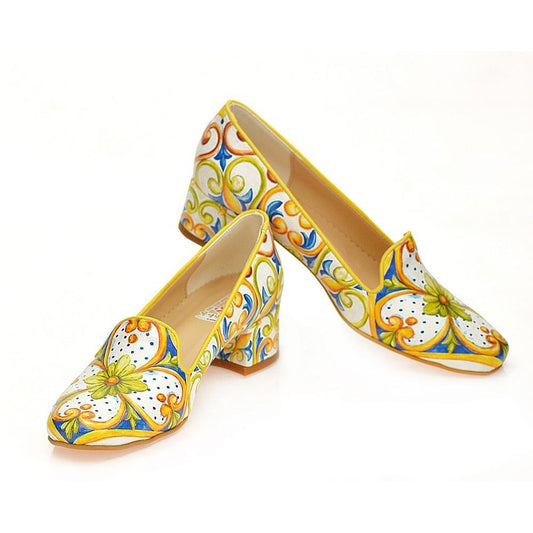 Pattern Flower Career Heel Shoes WDB106 (1421158219872)