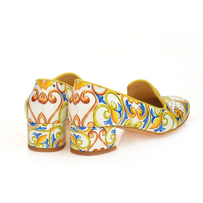 Pattern Flower Career Heel Shoes WDB106 (1421158219872)