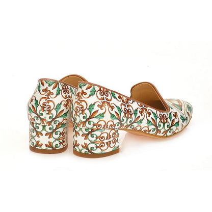 Pattern Flower Career Heel Shoes WDB107 (1421158350944)