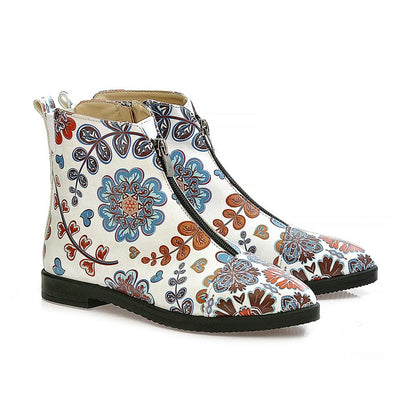 Flowers Short Boots WFER113 (1405821386848)