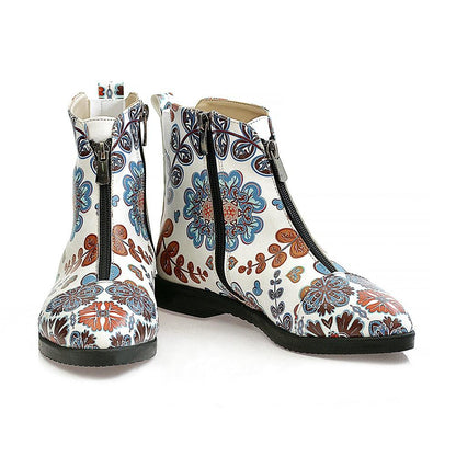 Flowers Short Boots WFER113 (1405821386848)