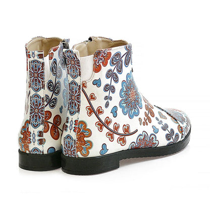 Flowers Short Boots WFER113 (1405821386848)