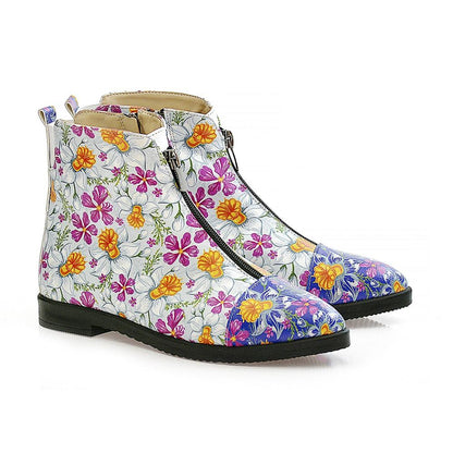 Flowers and Butterfly Short Boots WFER114 (1405821485152)
