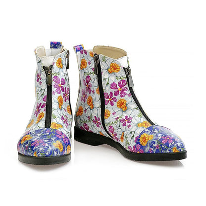 Flowers and Butterfly Short Boots WFER114 (1405821485152)
