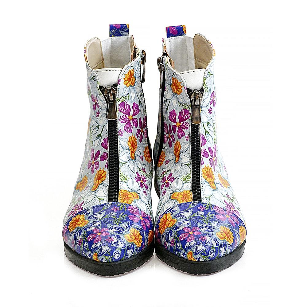 Flowers and Butterfly Short Boots WFER114 (1405821485152)
