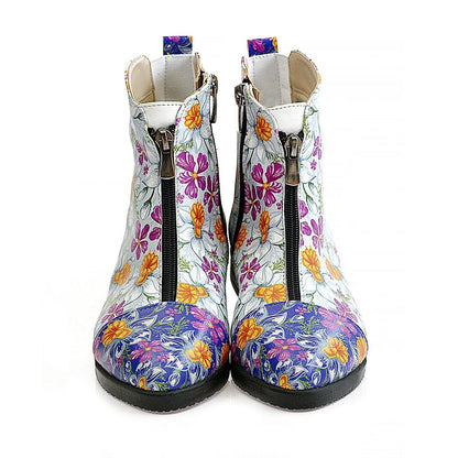 Flowers and Butterfly Short Boots WFER114 (1405821485152)