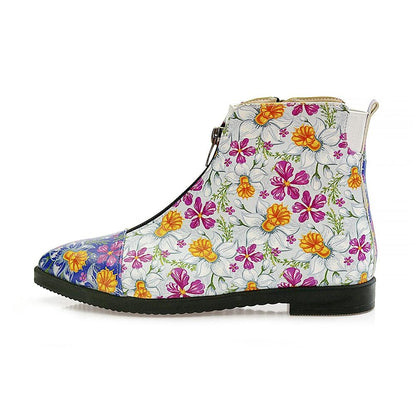 Flowers and Butterfly Short Boots WFER114 (1405821485152)