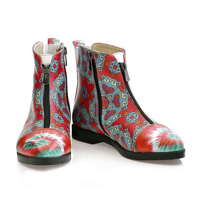 Colored Pattern Short Boots WFER115 (1405821583456)