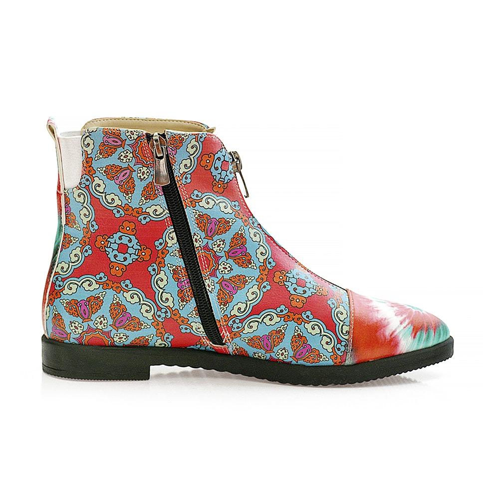Colored Pattern Short Boots WFER115 (1405821583456)