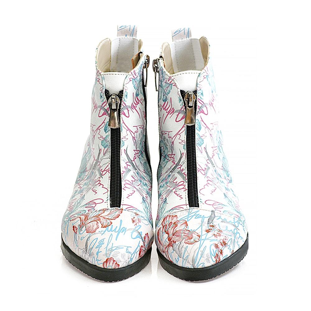 Flowers Short Boots WFER116 (1405821681760)