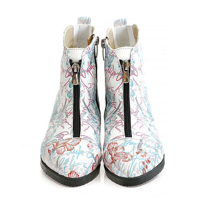Flowers Short Boots WFER116 (1405821681760)