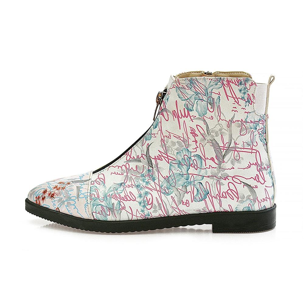 Flowers Short Boots WFER116 (1405821681760)