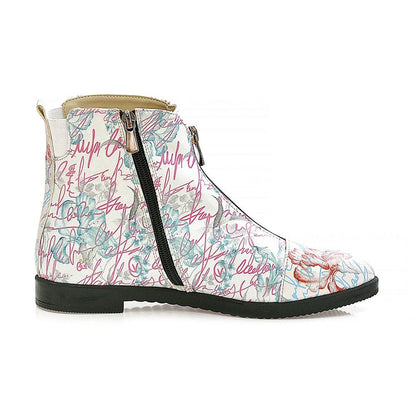 Flowers Short Boots WFER116 (1405821681760)