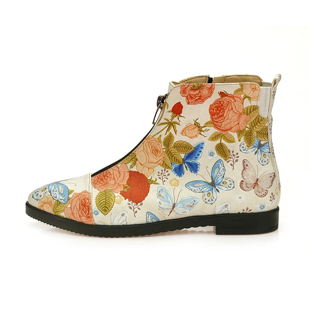 Roses Short Boots WFER118 (1405821845600)