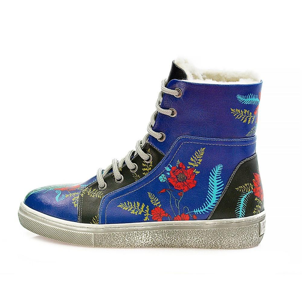 Flowers Short Boots WJAS113 (1421227753568)