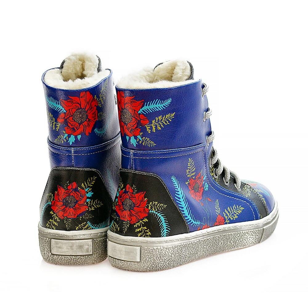 Flowers Short Boots WJAS113 (1421227753568)