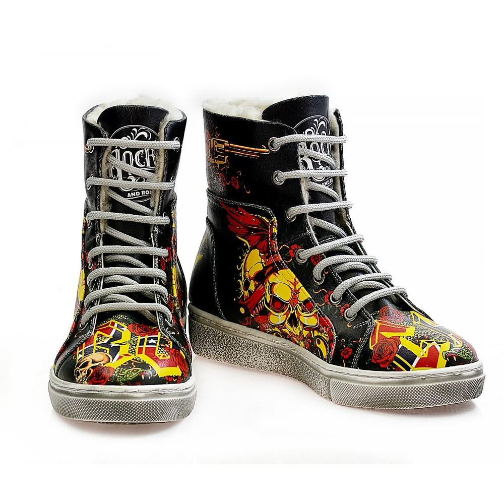 Old School Rock Music Short Boots WJAS124 (1421229949024)