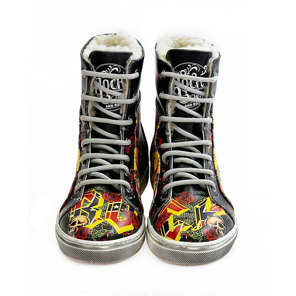 Old School Rock Music Short Boots WJAS124 (1421229949024)