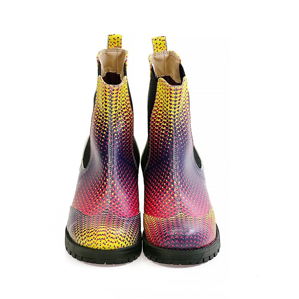 Colored Triangles Short Boots WLAS111 (1421232439392)