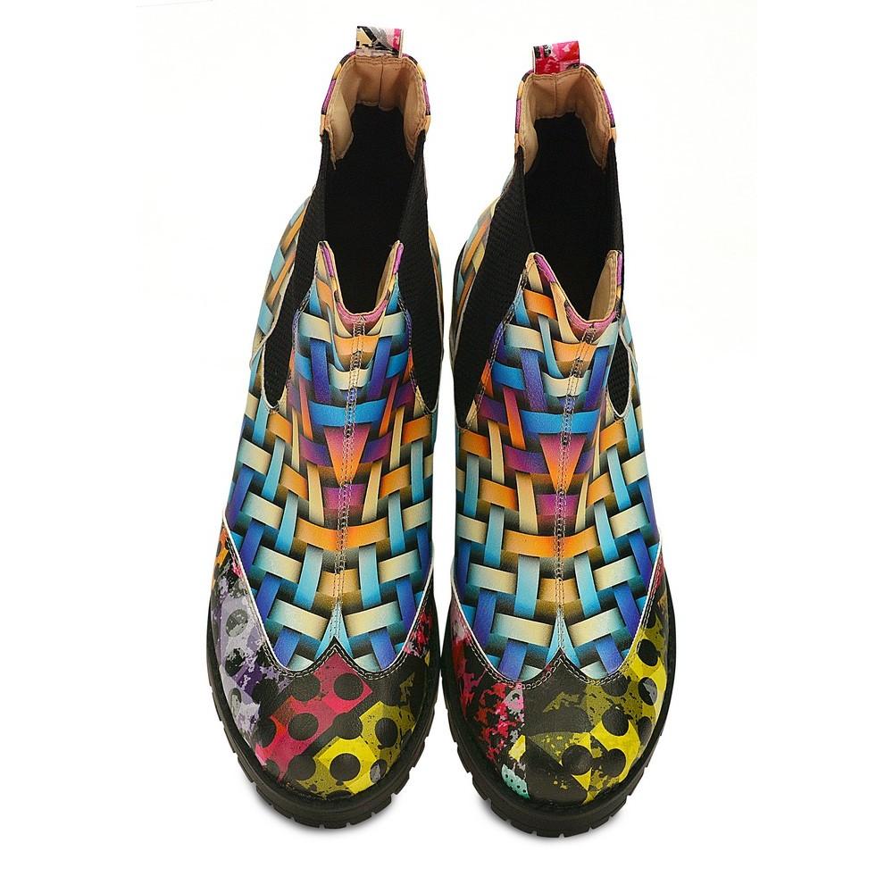 Colored Wicker Short Boots WLAS116 (1421233717344)