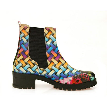 Colored Wicker Short Boots WLAS116 (1421233717344)
