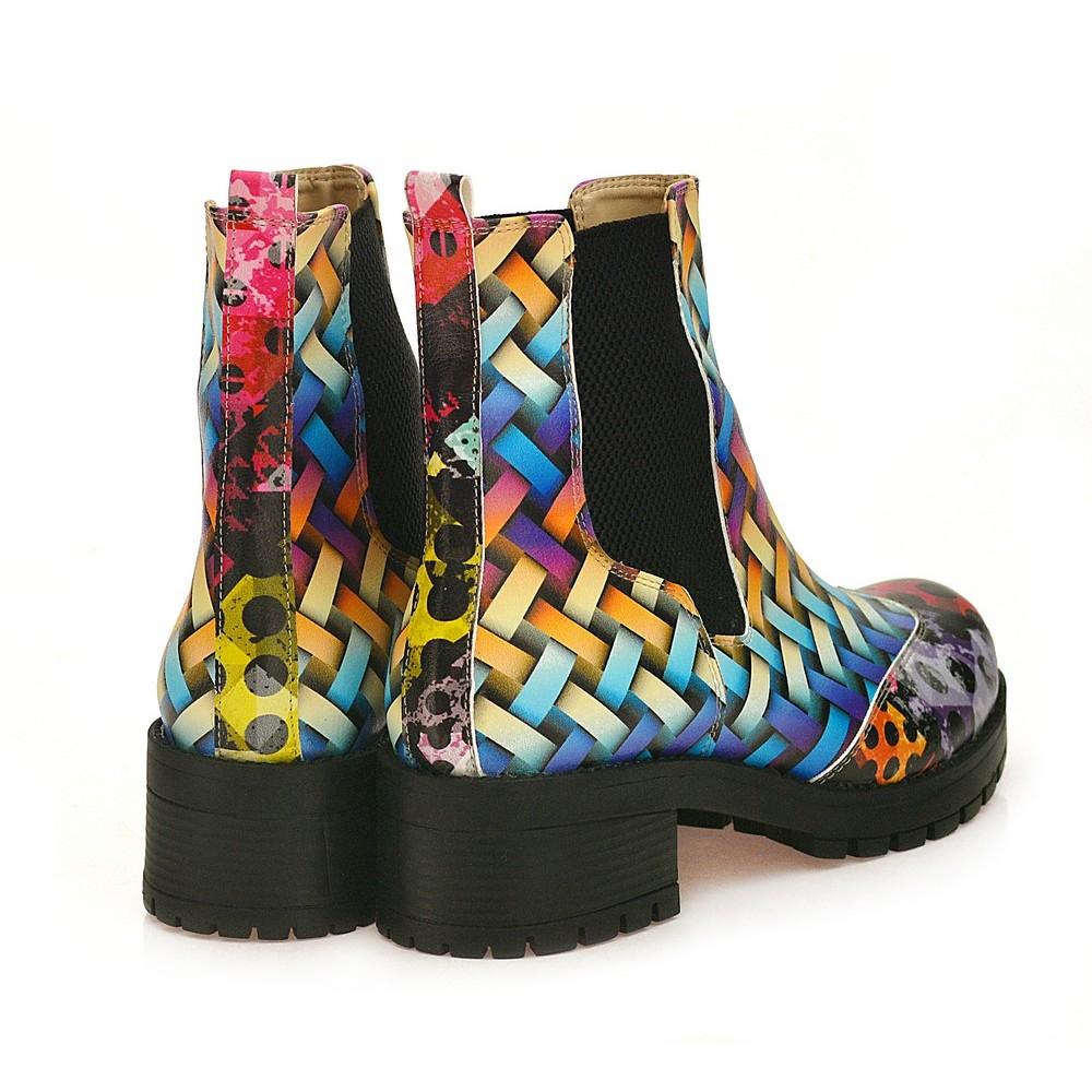 Colored Wicker Short Boots WLAS116 (1421233717344)