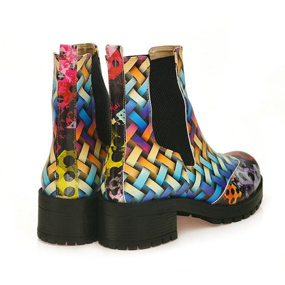 Colored Wicker Short Boots WLAS116 (1421233717344)