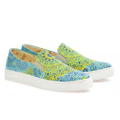 Blue and Yellow Pattern Sneaker Shoes WVN4038 (506282967072)
