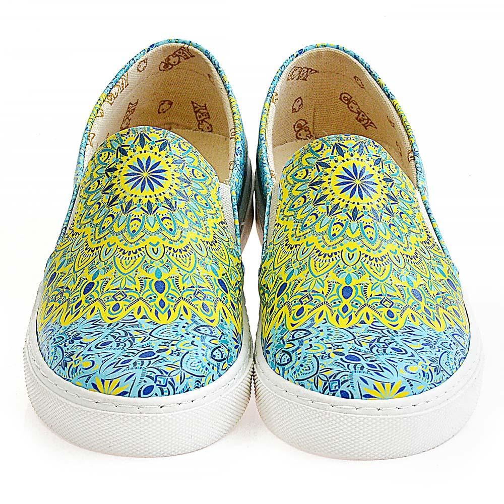 Blue and Yellow Pattern Sneaker Shoes WVN4038 (506282967072)