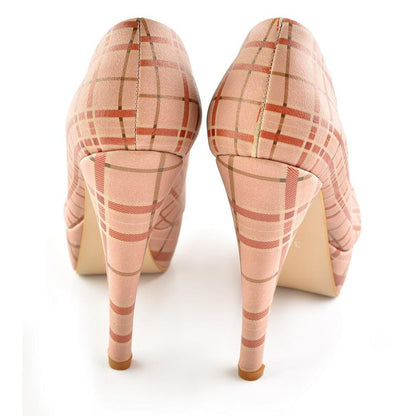 Pink Squares Heel Shoes PLT2009 (1421220282464)